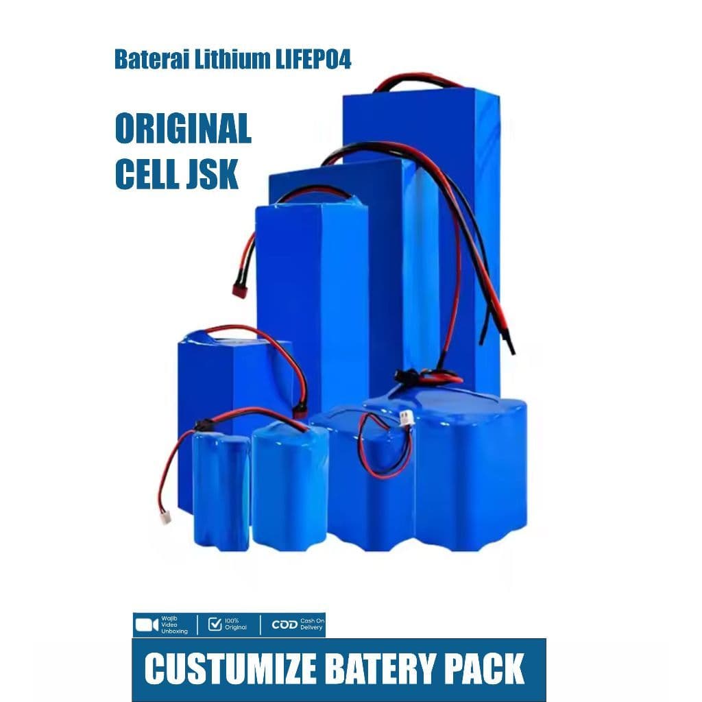 Baterai LiFePO4 48V 15Ah / 30Ah Sepeda Listrik Cell JSK + BMS Daly 40A 6