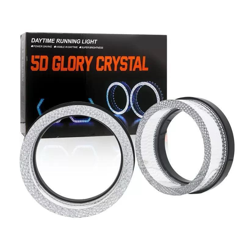 Shroud BiLED Akrilik Crystal 5D Polosan Putih Premium (1 Pcs / 1 Pasang) 2