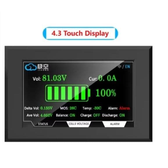 LCD Touchscreen BMS Jikong 4,3 Inch Smart Display Monitor Baterai 2