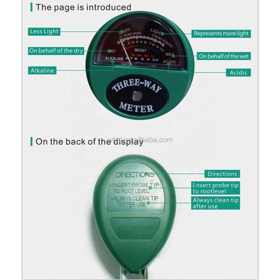 Soil Meter 3 in 1 Alat Ukur pH Tanah, Kelembapan & Cahaya untuk Tanaman 9